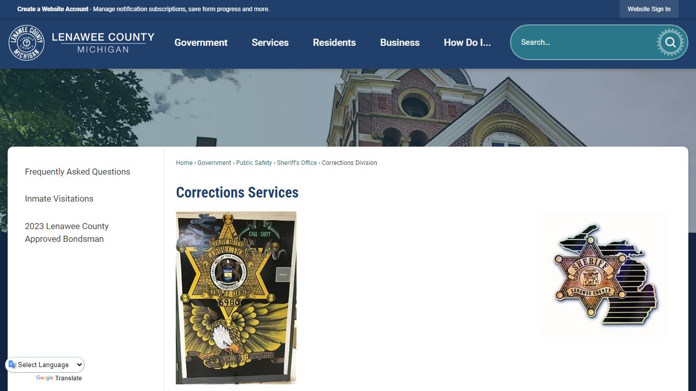 Corrections Services | Lenawee County, MI